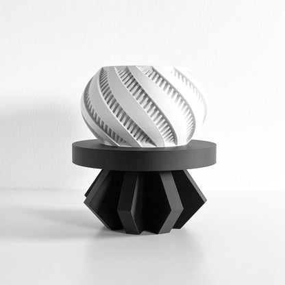 Plant Stand Pedestal, Indoor Planter Riser, Minimalist Centerpiece, Fractal Herbal Holder