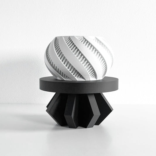 Plant Stand Pedestal, Indoor Planter Riser, Minimalist Centerpiece, Fractal Herbal Holder