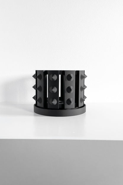 Decorative Orchid Pot, Root View Sculptural Planter, Minimalist Tray, Indoor Breathable Black Greenery Box