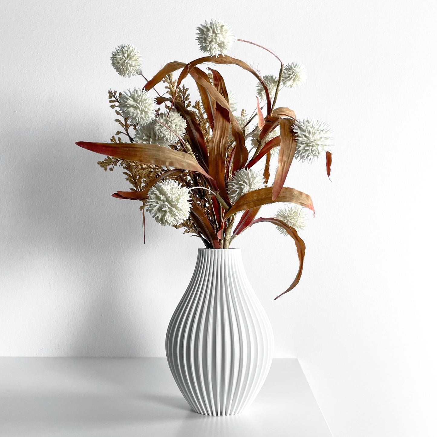 Vase, Contemporary Tabletop Flower Holder, Mantel Accent, Preserved Stems Showpiece, Nordic Style Vase