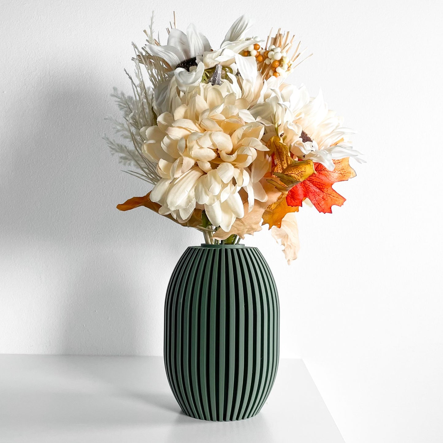 Modern Vase, Ribbed Decorative Vessel, Tabletop Organizer, Nordic Minimalist Accent