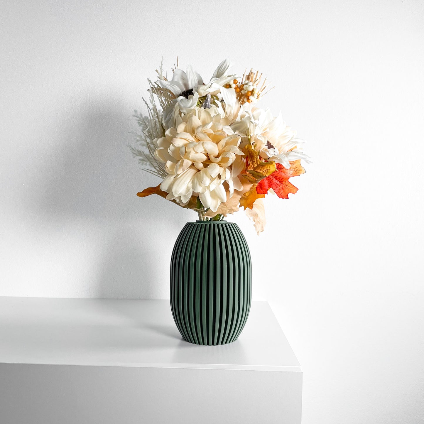 Modern Vase, Ribbed Decorative Vessel, Tabletop Organizer, Nordic Minimalist Accent