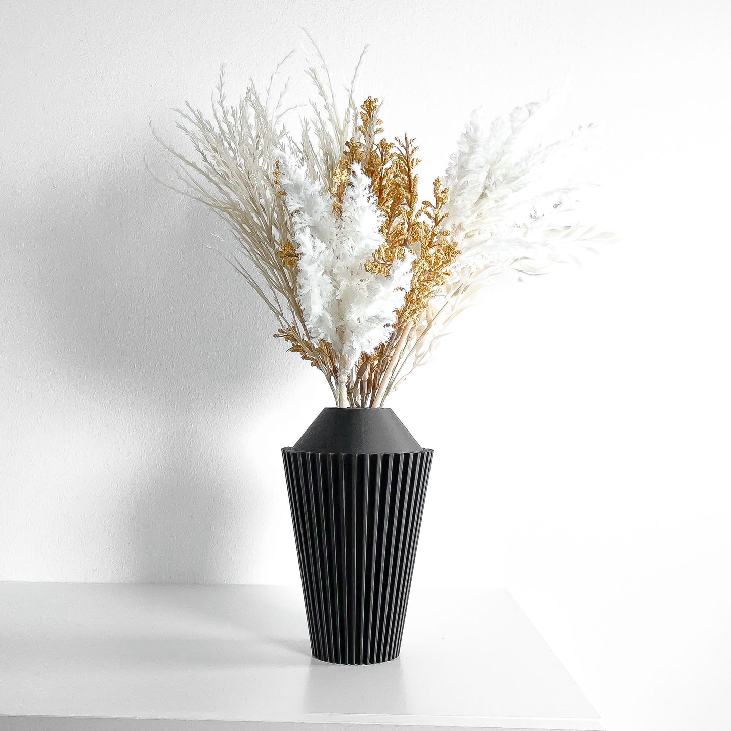 Tabletop Vase, Contemporary Ceramic Look Flower Holder, Sculptural Modern Display