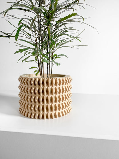 Creative Planter Pot, Modern Indoor Plant Vessel, Cactus Workspace Organizer, 3d Printed, Drainage Holes
