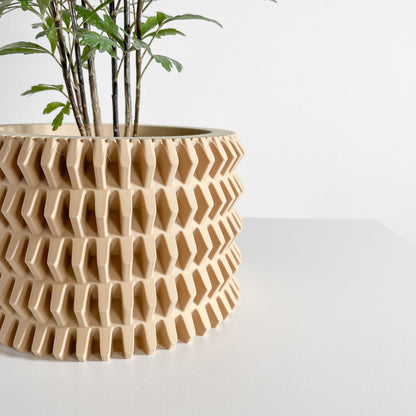 Creative Planter Pot, Modern Indoor Plant Vessel, Cactus Workspace Organizer, 3d Printed, Drainage Holes