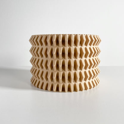 Creative Planter Pot, Modern Indoor Plant Vessel, Cactus Workspace Organizer, 3d Printed, Drainage Holes