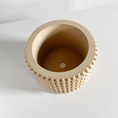 Creative Planter Pot, Modern Indoor Plant Vessel, Cactus Workspace Organizer, 3d Printed, Drainage Holes
