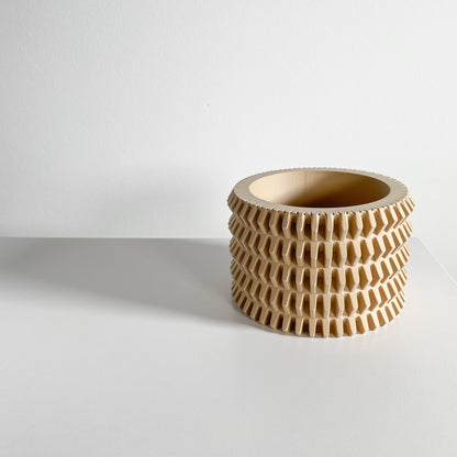 Creative Planter Pot, Modern Indoor Plant Vessel, Cactus Workspace Organizer, 3d Printed, Drainage Holes