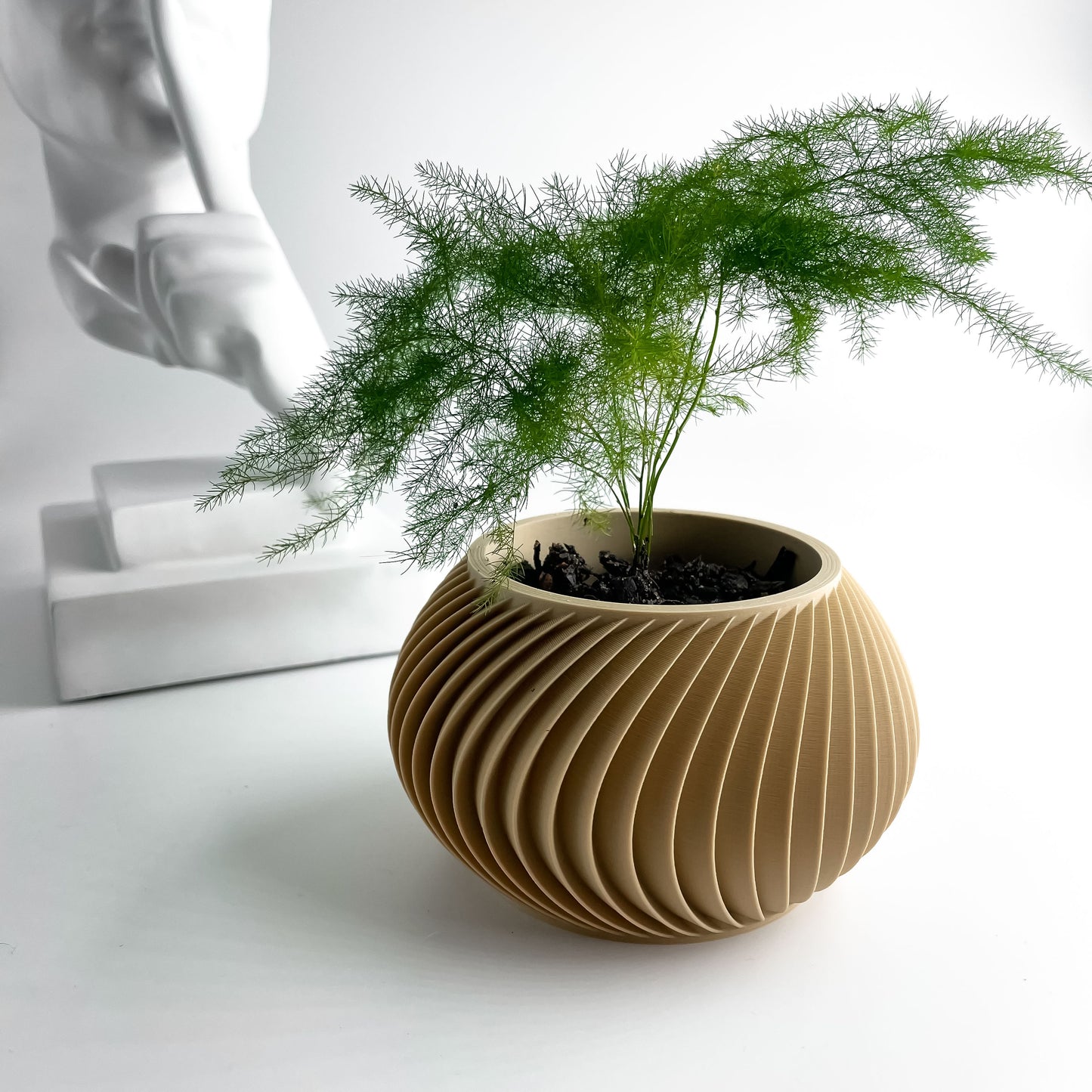 Art Deco Planter Pot, Sculptural Geometric Indoor Succulent Holder, Minimalist Bold Room Accent