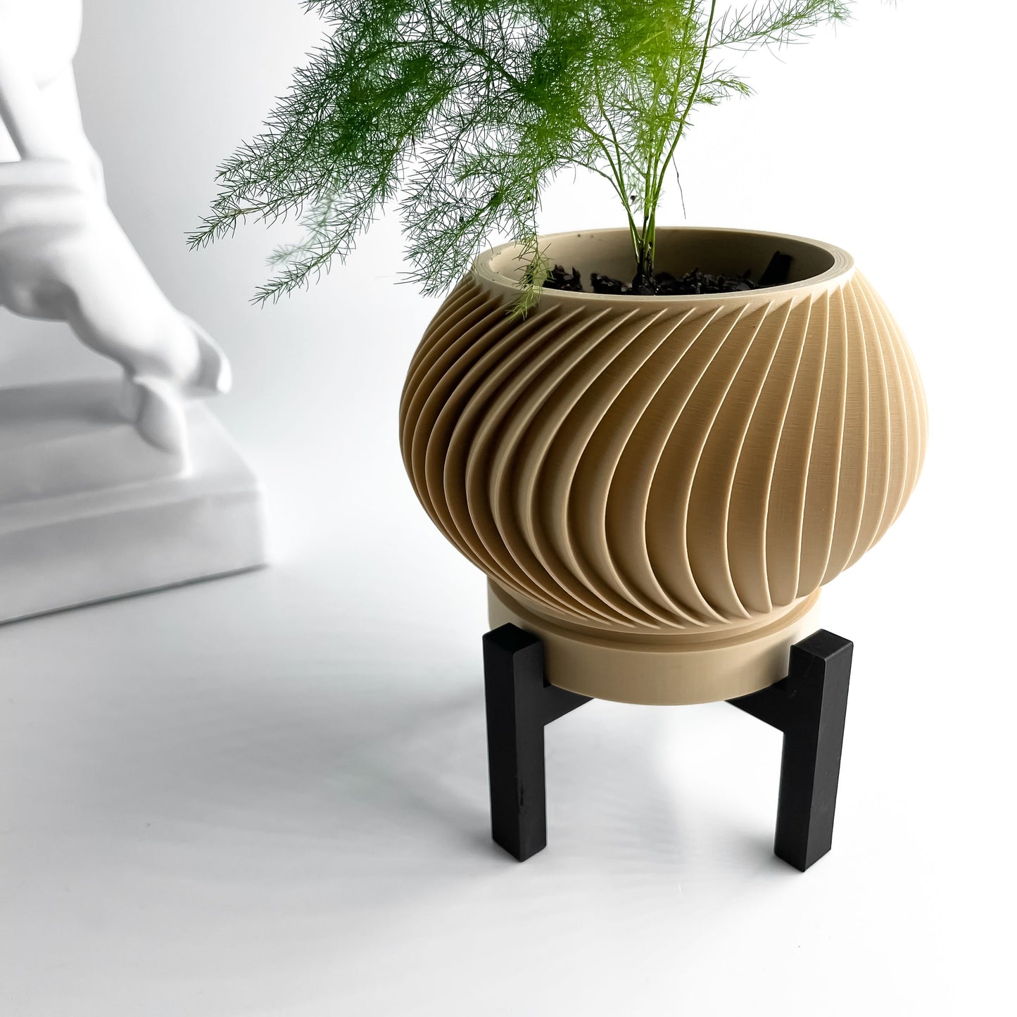 Art Deco Planter Pot, Sculptural Geometric Indoor Succulent Holder, Minimalist Bold Room Accent