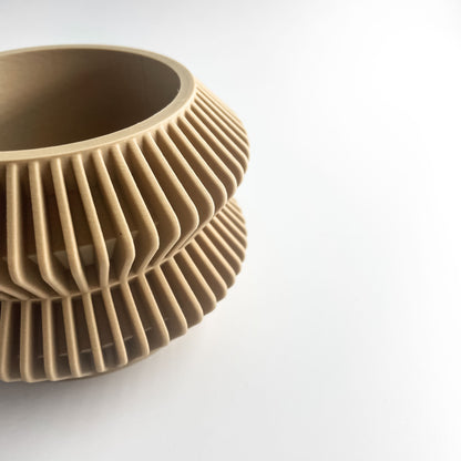 Indoor Planter Pot, Artistic Plant Vessel, Succulent and Herb, Desk Organizer, Matte, Art Deco