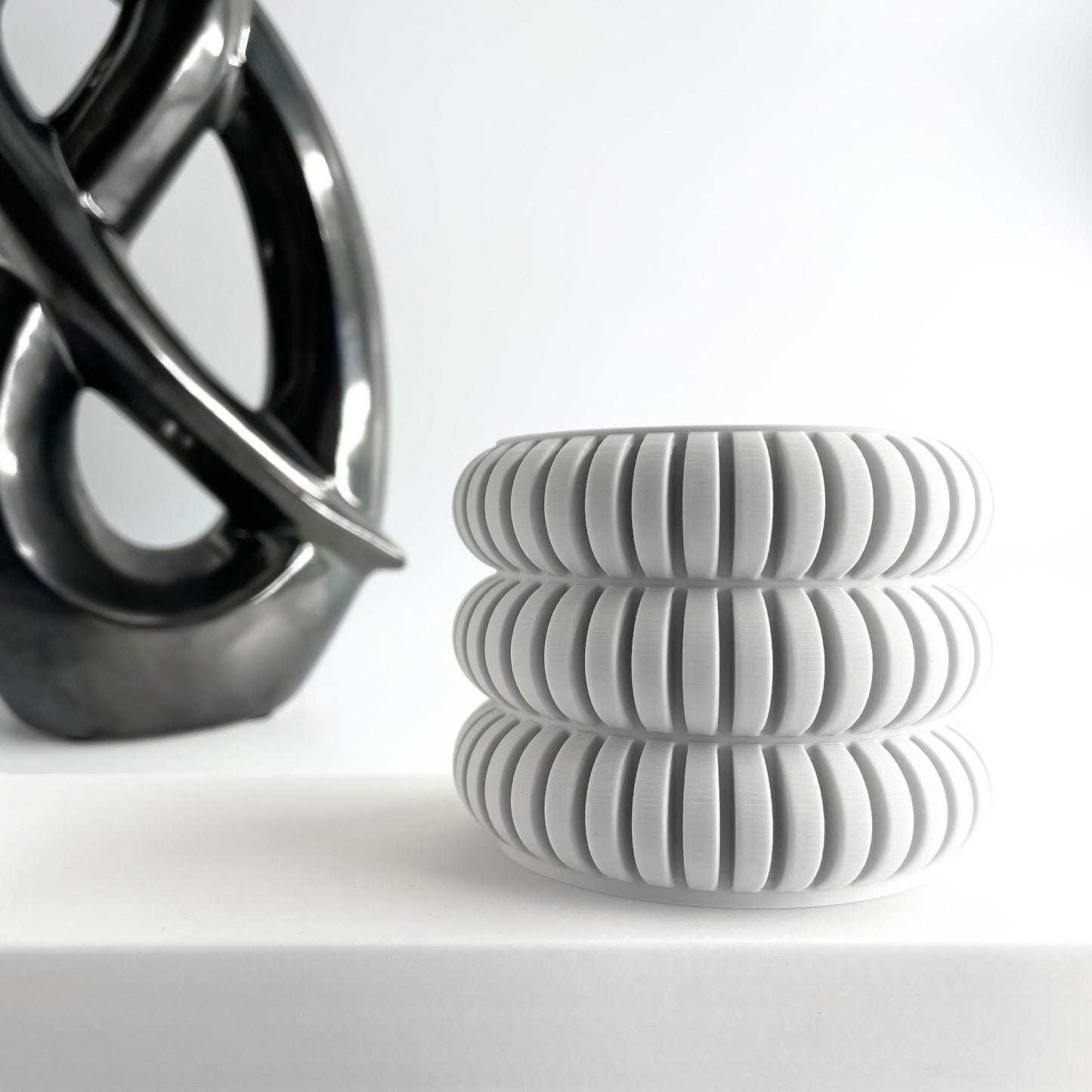 Planter Pot, Architectural Succulent Container, Indoor Display, Olive Desk Organizer