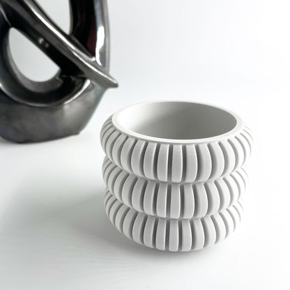 Planter Pot, Architectural Succulent Container, Indoor Display, Olive Desk Organizer