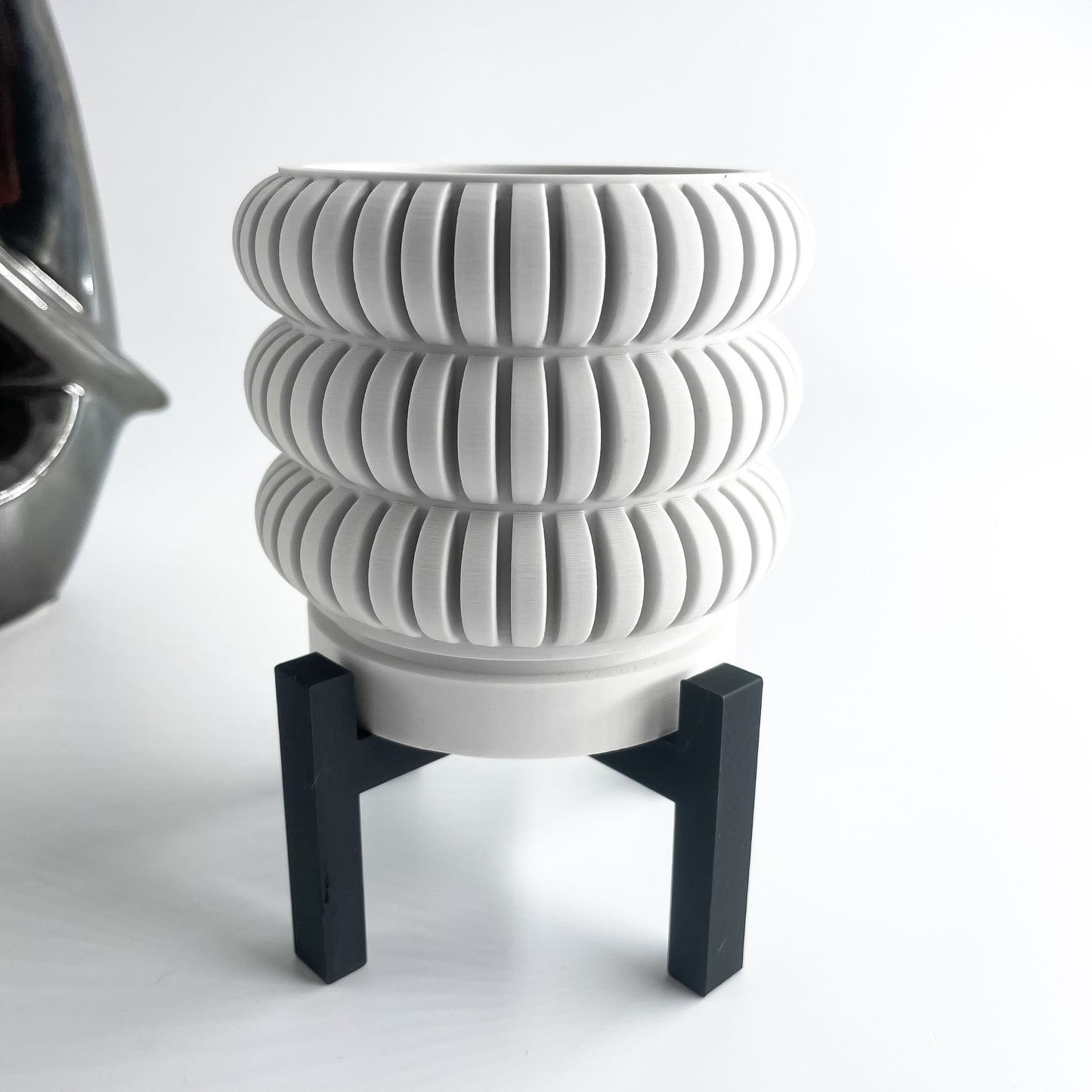 Planter Pot, Architectural Succulent Container, Indoor Display, Olive Desk Organizer