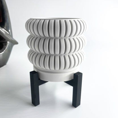 Planter Pot, Architectural Succulent Container, Indoor Display, Olive Desk Organizer