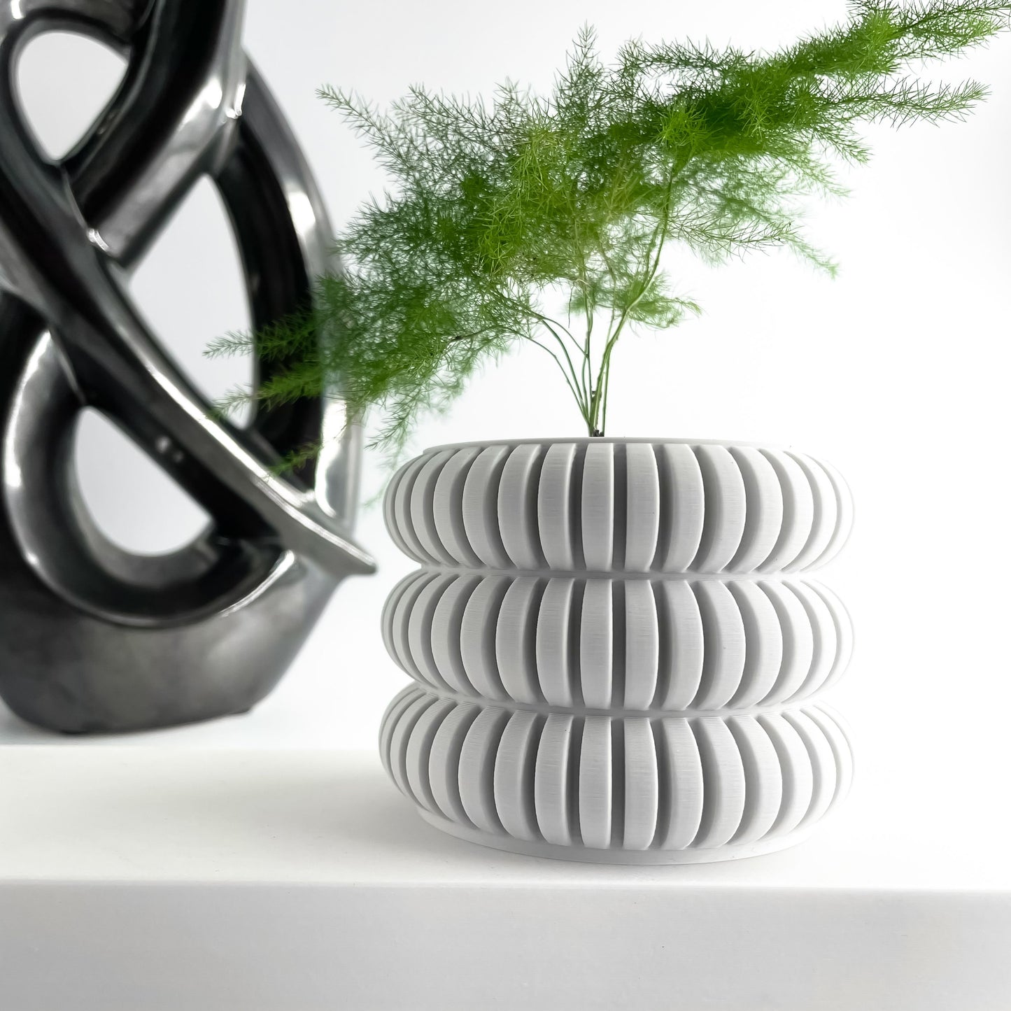 Planter Pot, Architectural Succulent Container, Indoor Display, Olive Desk Organizer