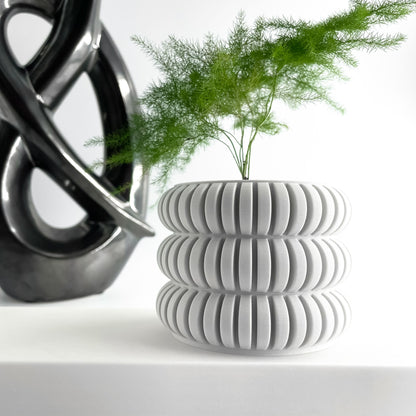 Planter Pot, Architectural Succulent Container, Indoor Display, Olive Desk Organizer