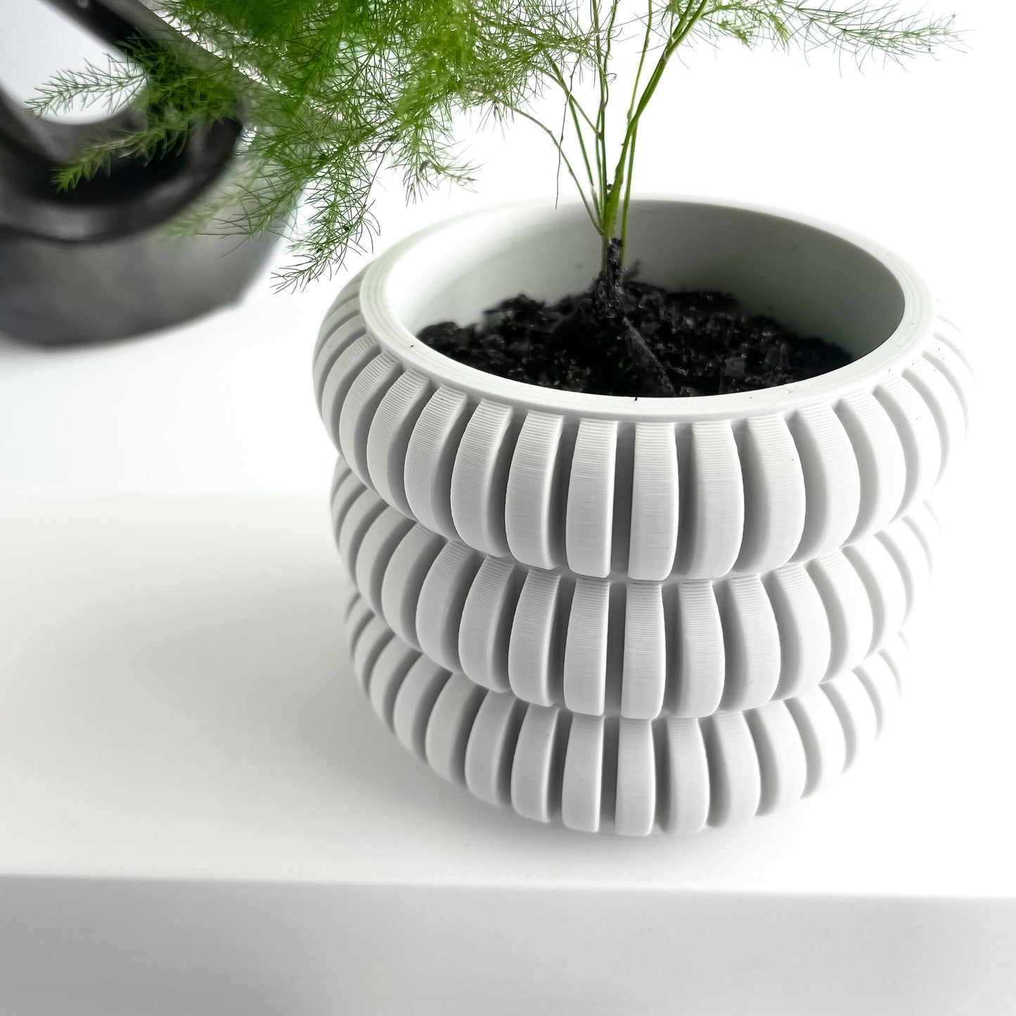 Planter Pot, Architectural Succulent Container, Indoor Display, Olive Desk Organizer