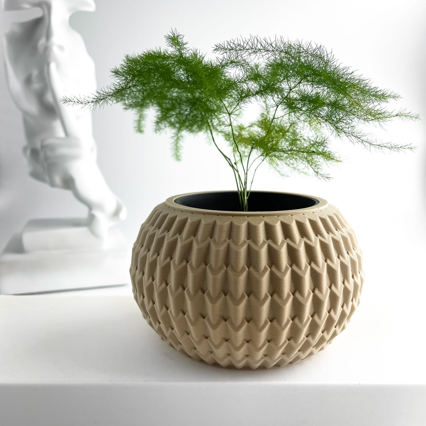 Planter Pot, Architectural Succulent Holder, Minimalist Workspace Organizer, Elegant Container