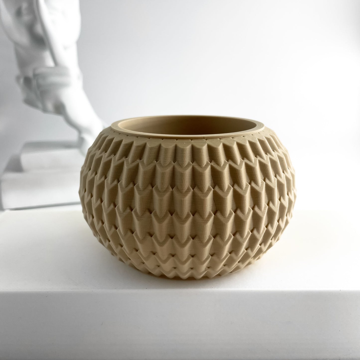 Planter Pot, Architectural Succulent Holder, Minimalist Workspace Organizer, Elegant Container