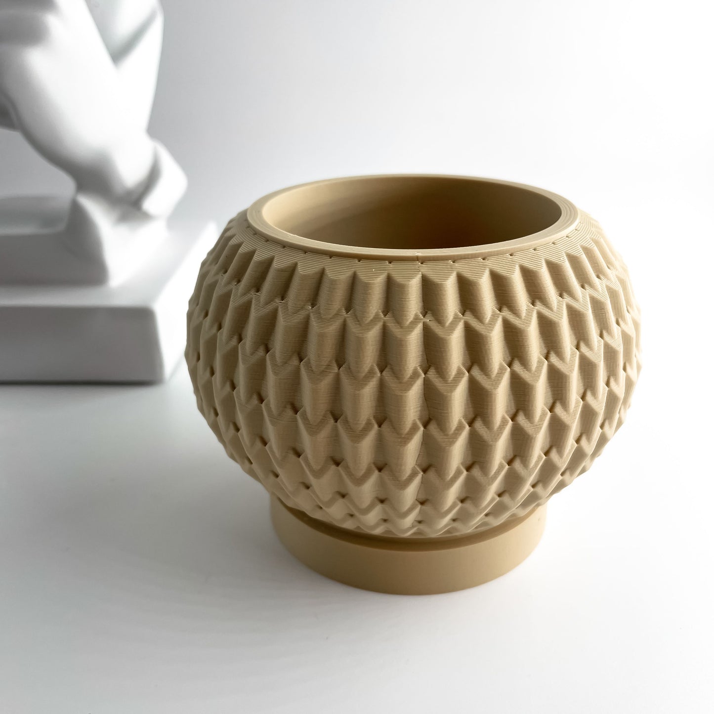 Planter Pot, Architectural Succulent Holder, Minimalist Workspace Organizer, Elegant Container