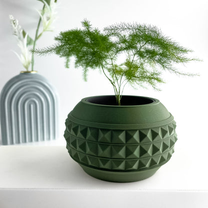 Planter Pot Minimalist Indoor Succulent Holder, Desk Organizer, Contemporary Black