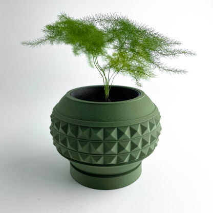 Planter Pot Minimalist Indoor Succulent Holder, Desk Organizer, Contemporary Black