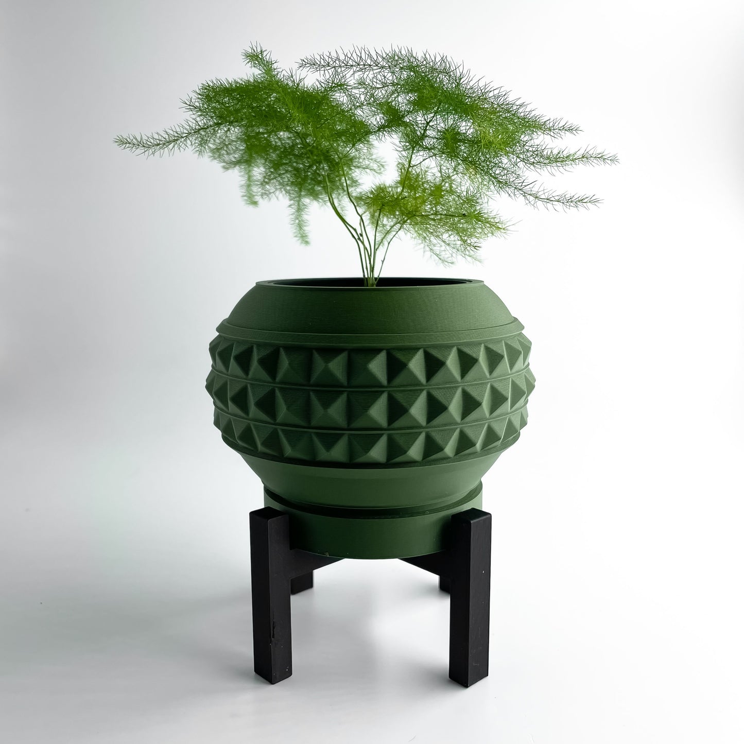 Planter Pot Minimalist Indoor Succulent Holder, Desk Organizer, Contemporary Black