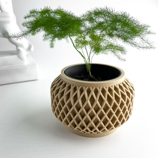 Planter Pot Vessel, Indoor Herb Holder, Succulent Desktop Organizer, Matte Slate-Look Decor