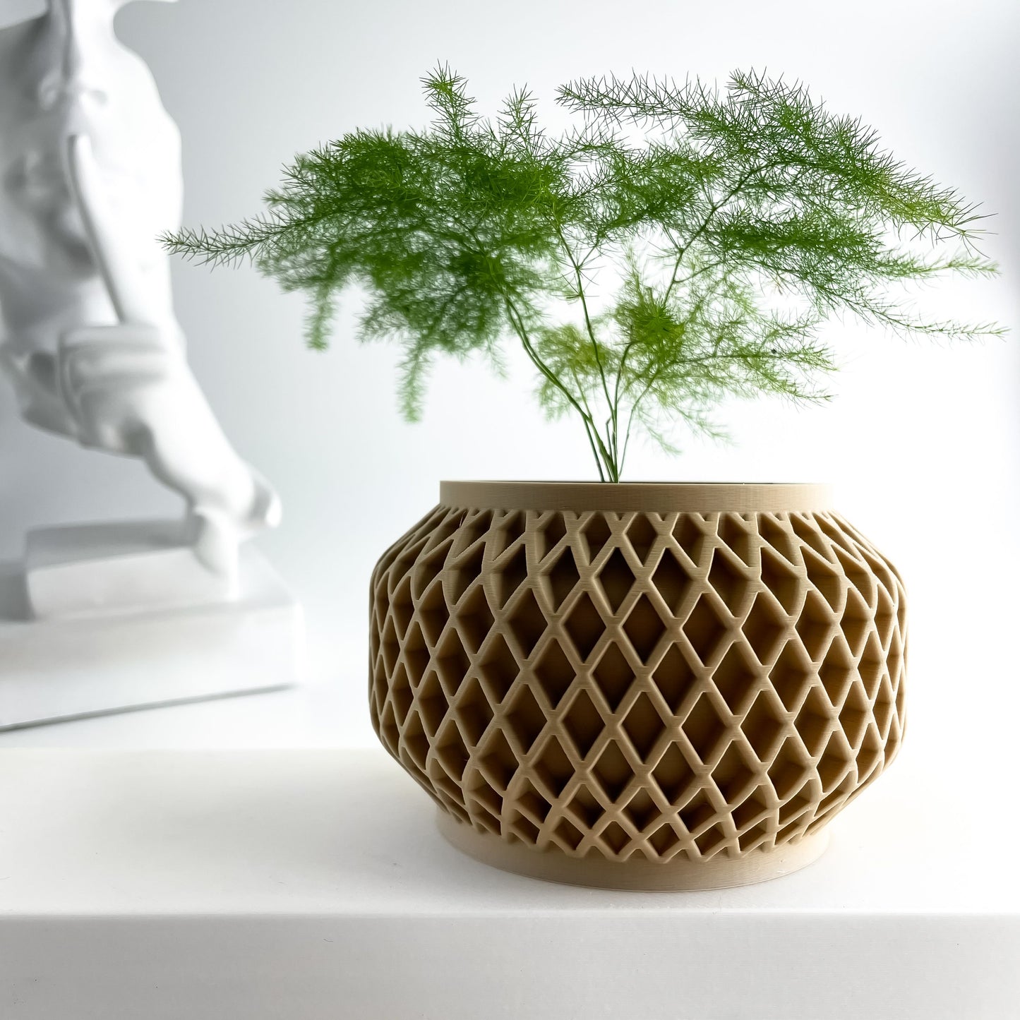 Planter Pot Vessel, Indoor Herb Holder, Succulent Desktop Organizer, Matte Slate-Look Decor