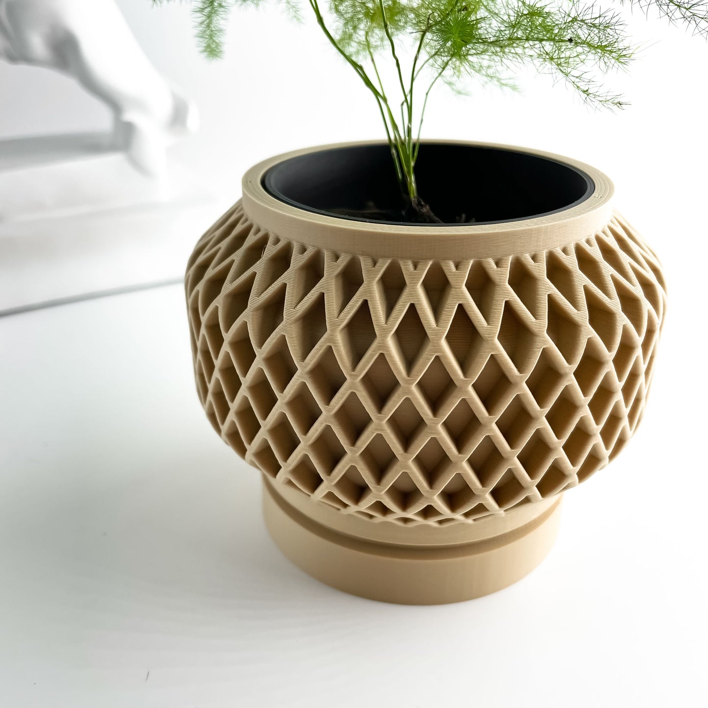 Planter Pot Vessel, Indoor Herb Holder, Succulent Desktop Organizer, Matte Slate-Look Decor