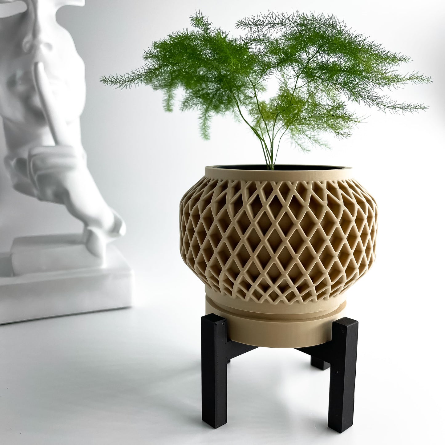 Planter Pot Vessel, Indoor Herb Holder, Succulent Desktop Organizer, Matte Slate-Look Decor