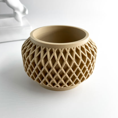 Planter Pot Vessel, Indoor Herb Holder, Succulent Desktop Organizer, Matte Slate-Look Decor