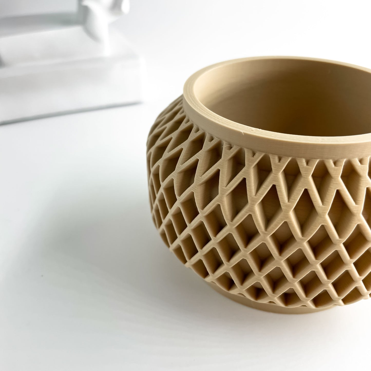 Planter Pot Vessel, Indoor Herb Holder, Succulent Desktop Organizer, Matte Slate-Look Decor