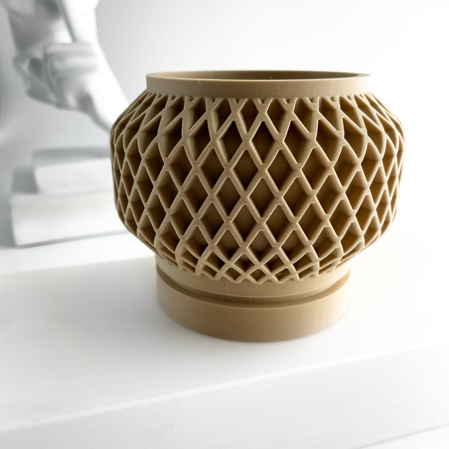 Planter Pot Vessel, Indoor Herb Holder, Succulent Desktop Organizer, Matte Slate-Look Decor