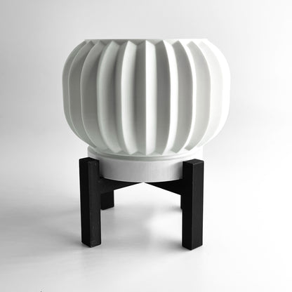 Planter Pot, Sculptural Desktop Succulent Holder, Contemporary Minimalist Workspace Accent