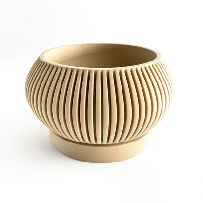 Planter Pot, Artistic Vessel, Succulent Display, Fractal Japandi Accent, Matte Flowering Decor, Art Deco