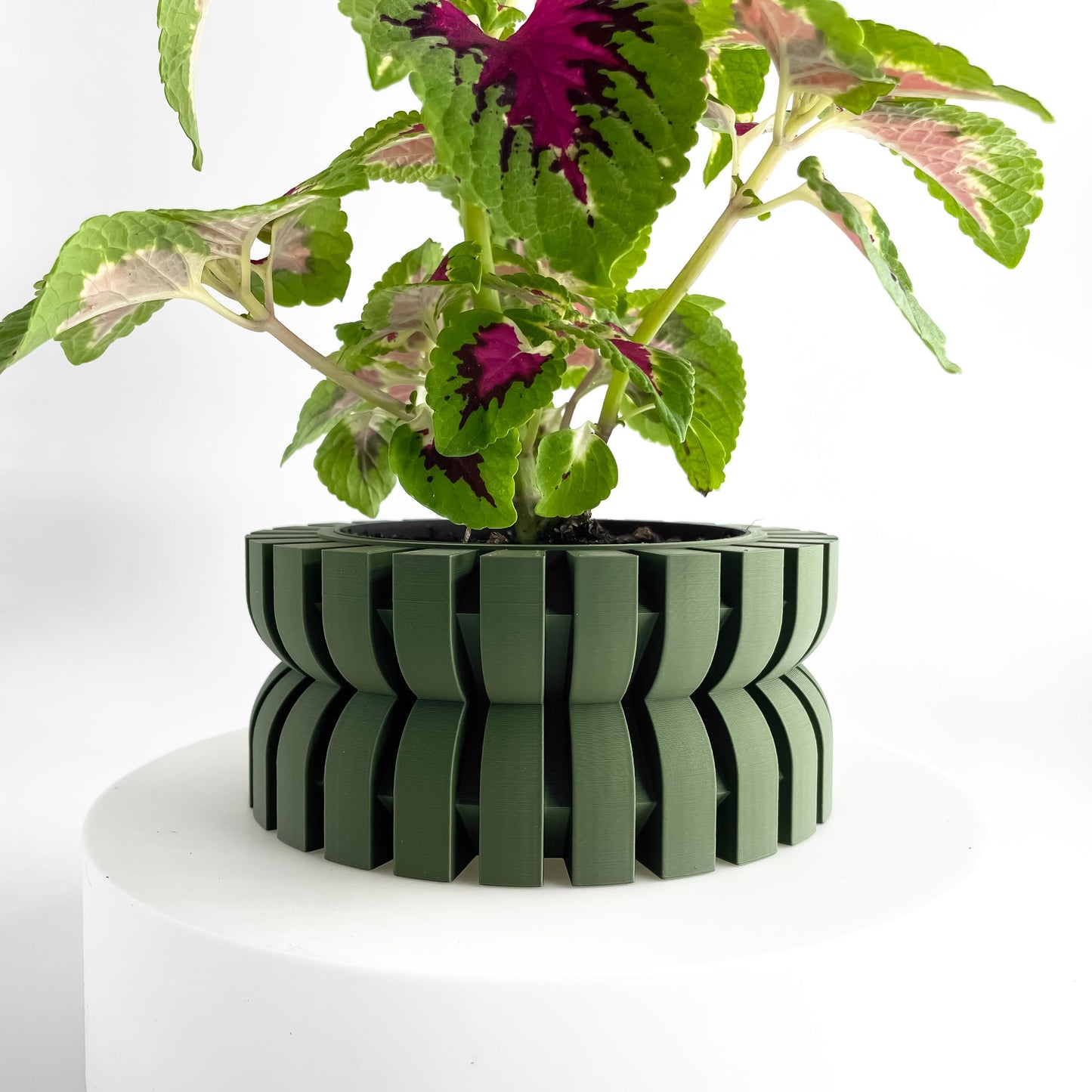 Japandi Style Planter Pot, Geometric Succulent Holder, Unique Indoor Workspace Accessory, Stylish Herb Organizer