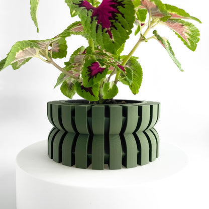 Japandi Style Planter Pot, Geometric Succulent Holder, Unique Indoor Workspace Accessory, Stylish Herb Organizer