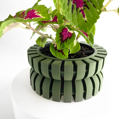 Japandi Style Planter Pot, Geometric Succulent Holder, Unique Indoor Workspace Accessory, Stylish Herb Organizer