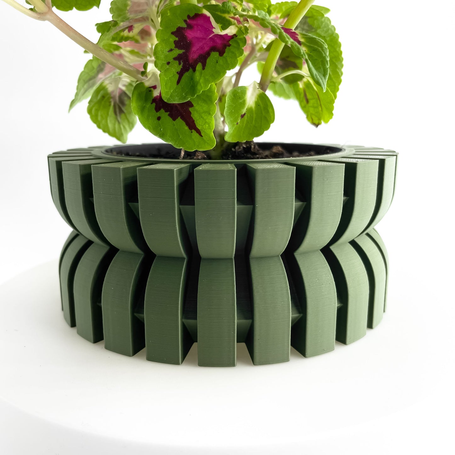 Japandi Style Planter Pot, Geometric Succulent Holder, Unique Indoor Workspace Accessory, Stylish Herb Organizer