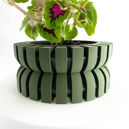 Japandi Style Planter Pot, Geometric Succulent Holder, Unique Indoor Workspace Accessory, Stylish Herb Organizer