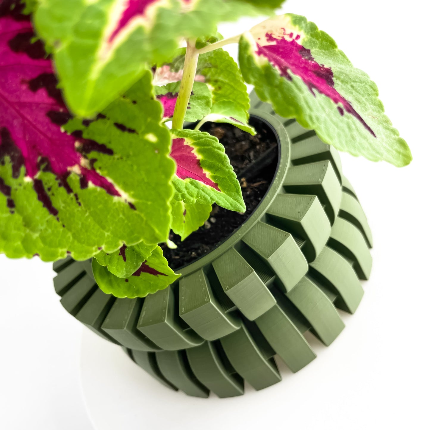 Japandi Style Planter Pot, Geometric Succulent Holder, Unique Indoor Workspace Accessory, Stylish Herb Organizer