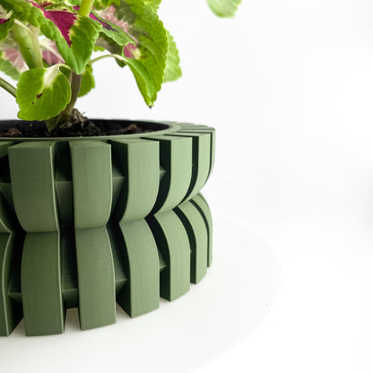 Japandi Style Planter Pot, Geometric Succulent Holder, Unique Indoor Workspace Accessory, Stylish Herb Organizer