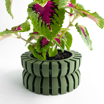 Japandi Style Planter Pot, Geometric Succulent Holder, Unique Indoor Workspace Accessory, Stylish Herb Organizer