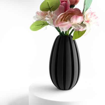 Unique Pampas Vase, Floral Display Holder, Tabletop Mantel Accent, Decorative Post Modern Vessel