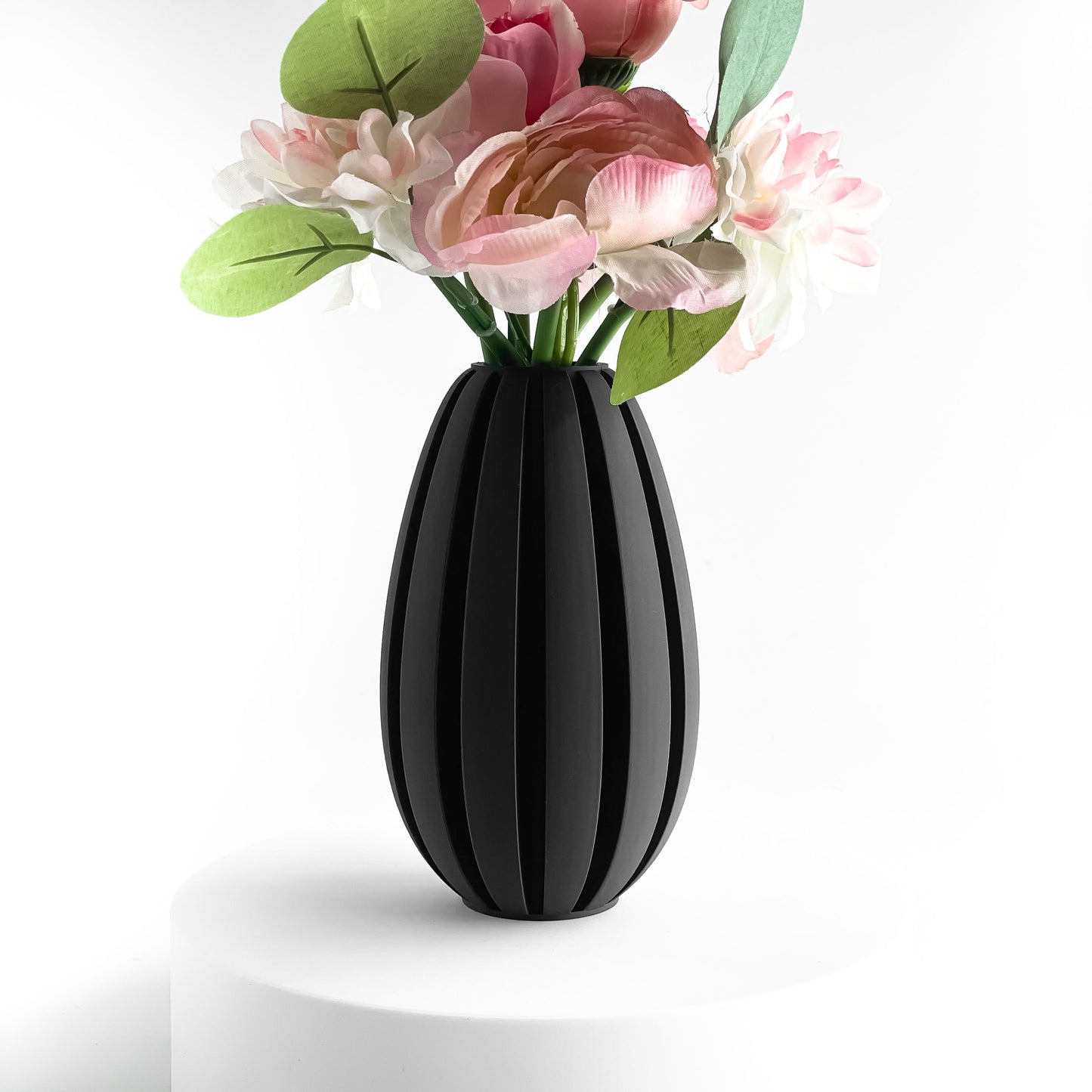 Unique Pampas Vase, Floral Display Holder, Tabletop Mantel Accent, Decorative Post Modern Vessel