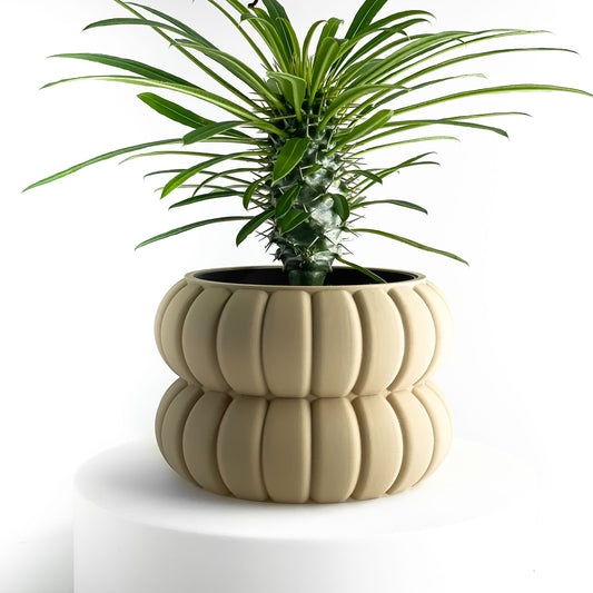 Planter Pot, Minimalist Olive Scandinavian Lifestyle Decor, Indoor Succulent Vessel
