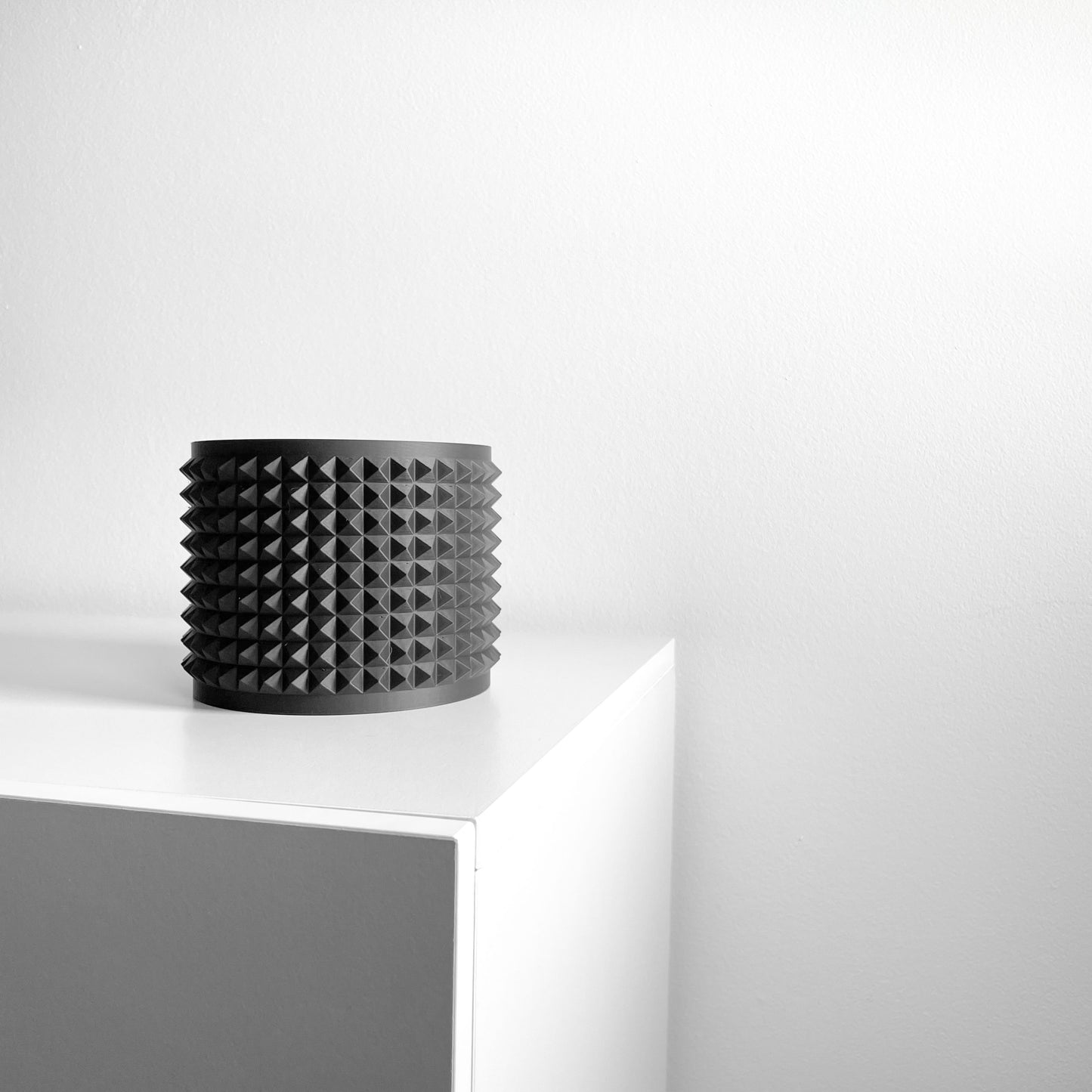 Succulent Planter, Sculptural Indoor Vessel, Contemporary Black Deco Desktop Organizer