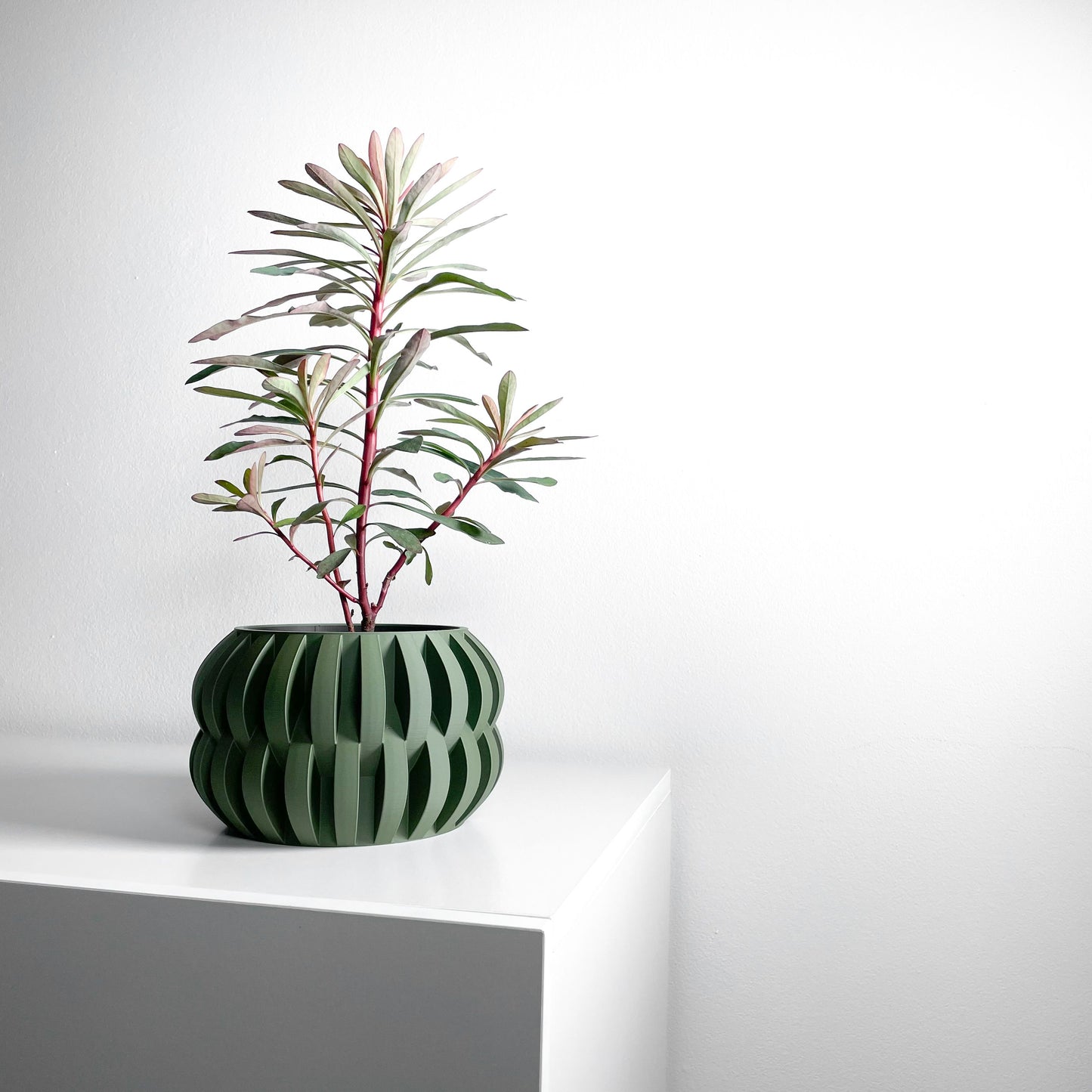 Decorative Planter Pot, Sculptural Indoor Plant Vessel, Desk Herb Organizer, Modern 3D Printed Bowl